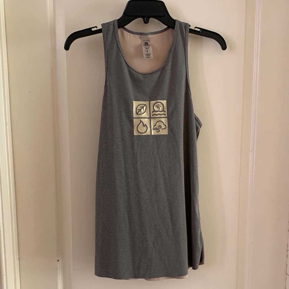Mono B Gray Tank Top with Gold Icon Design